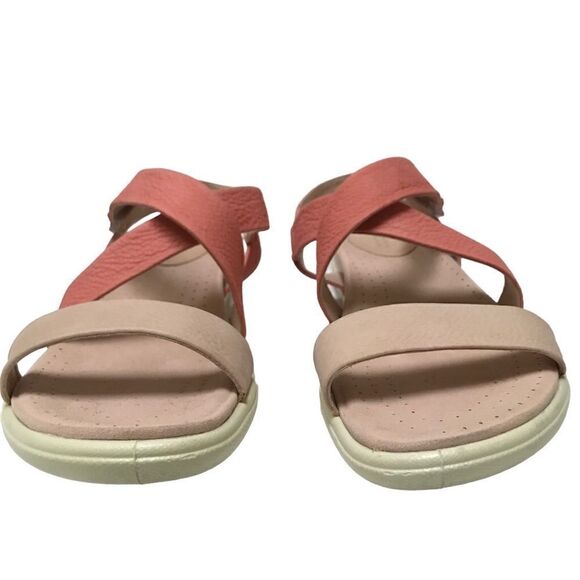 Ecco Damara crisscross pink leather sandals 10 - Picture 4 of 9
